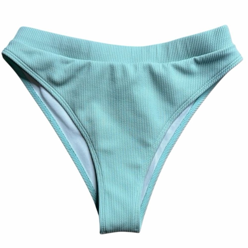 SHEIN Light Green Ribbed Bikini Bottom Size Medium